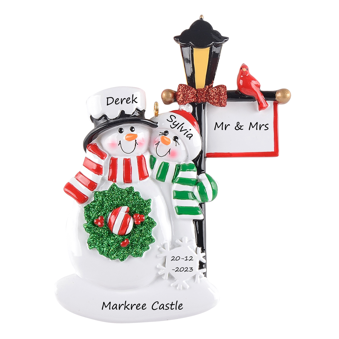 Lamp Post Family 2 Personalised Christmas Ornament
