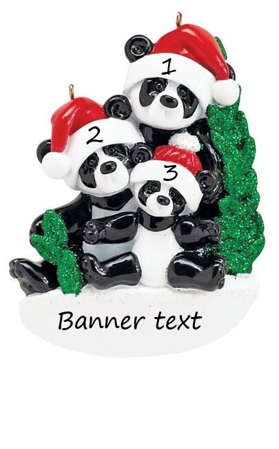 Bamboo Panda 3 Personalised Christmas Ornament