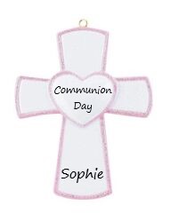 Pink Cross Personalised Christmas Ornament