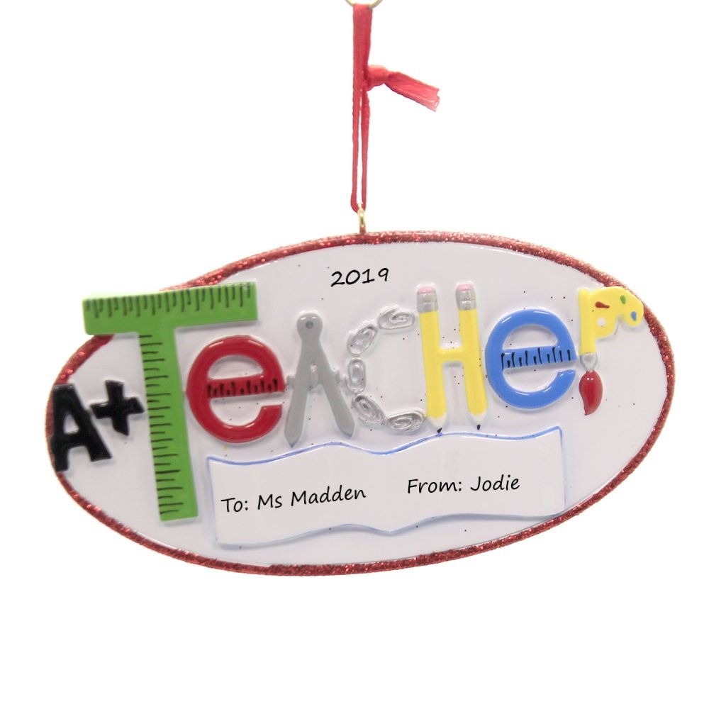 A+ Teacher personalised Christmas Ornaments