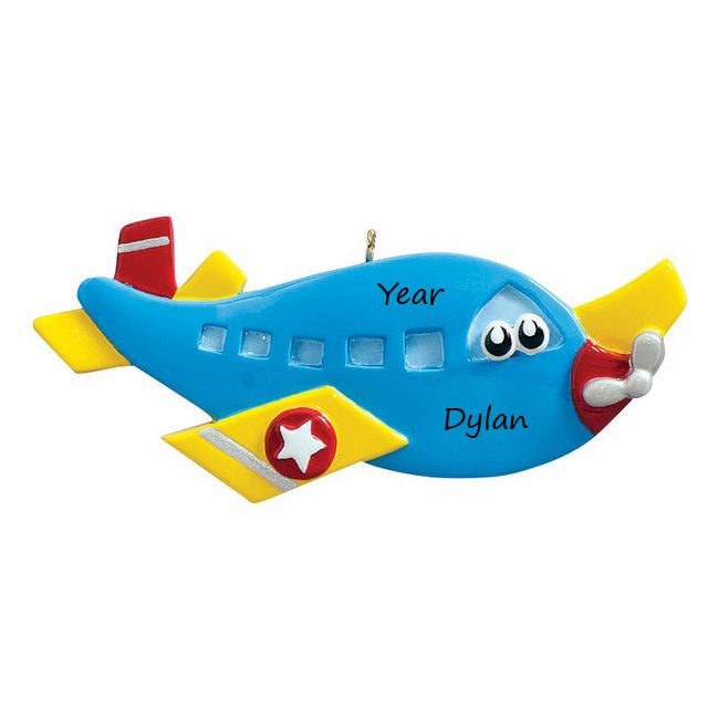 Novelty Airplane Personalised Christmas Decoration