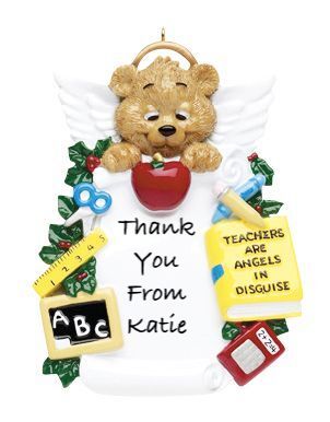 Angel Teacher Personalised Christmas Ornament