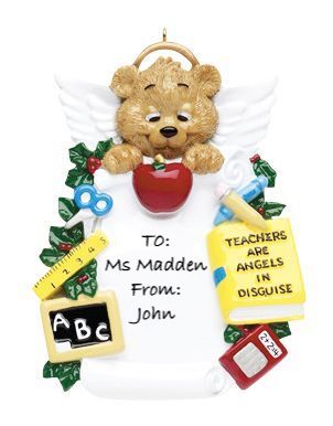 Angel Teacher Personalised Christmas Ornament