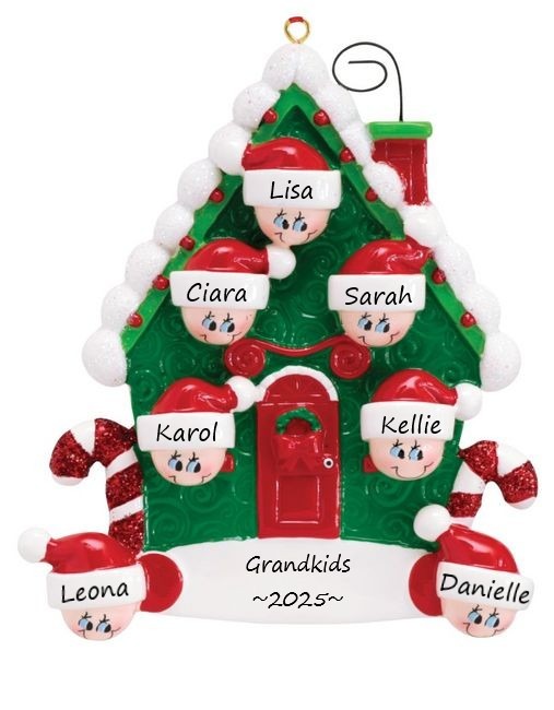 Candy Cane House 7 Personalised Christmas Ornament
