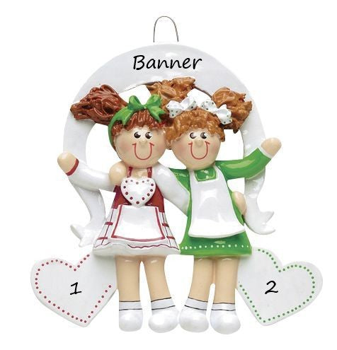 Friends/Sisters 2 Personalised Christmas Ornament