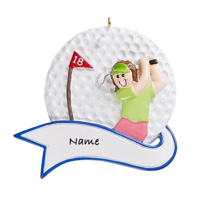Golf Girl Personalised Christmas Ornament
