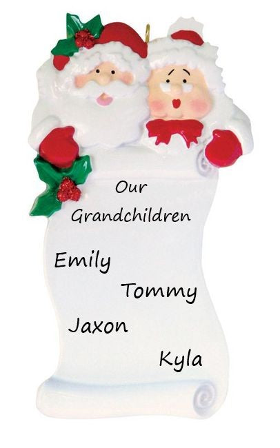 Grandparents Scroll Personalised Christmas Ornament