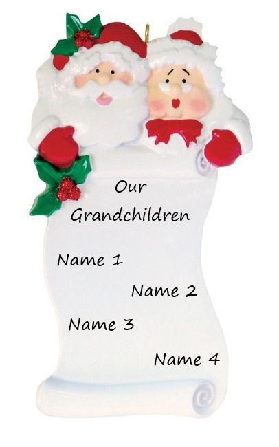 Grandparents Scroll Personalised Christmas Ornament