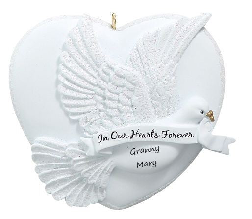 In Our Hearts Forever Glitter Personalised Christmas Ornament