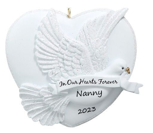 In Our Hearts Forever Glitter Personalised Christmas Ornament