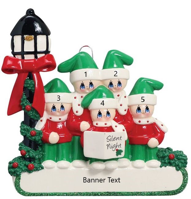 Carollers Singing Silent Night Family 5