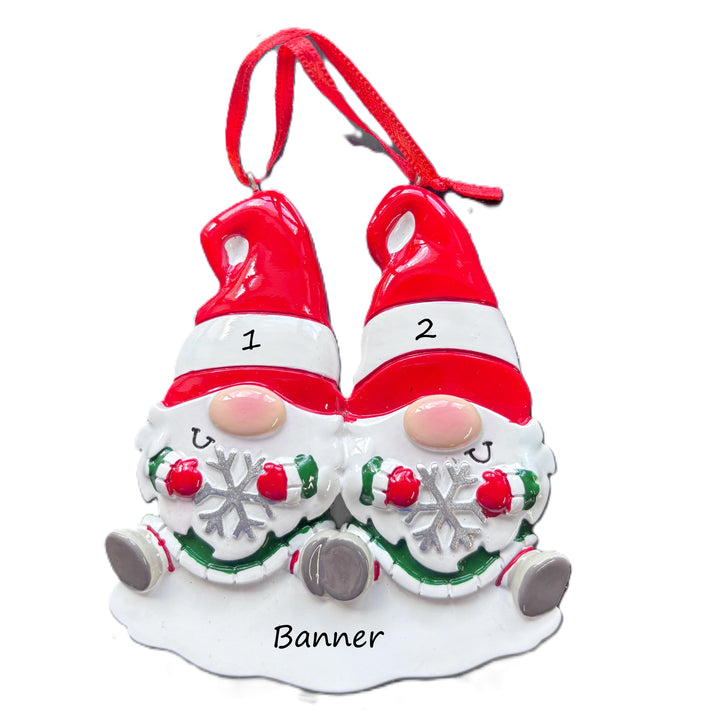 PX Gnome Family - 2 personalised Christmas Ornament