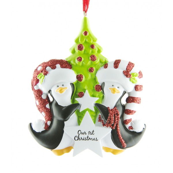 Penguin Christmas Personalised Christmas Ornament