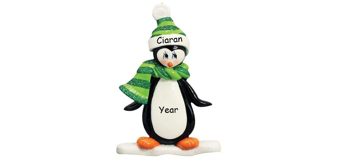 Penguin On Ice Personalised Christmas Ornament