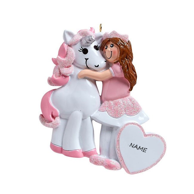 Princess and Unicorn Personalised Christmas Ornament