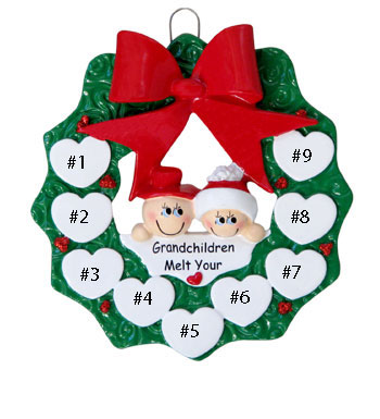 Snow Grandparents Personalised Christmas Ornament