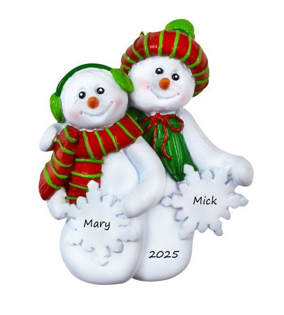 Snowflake Couple Personalised Christmas Ornament