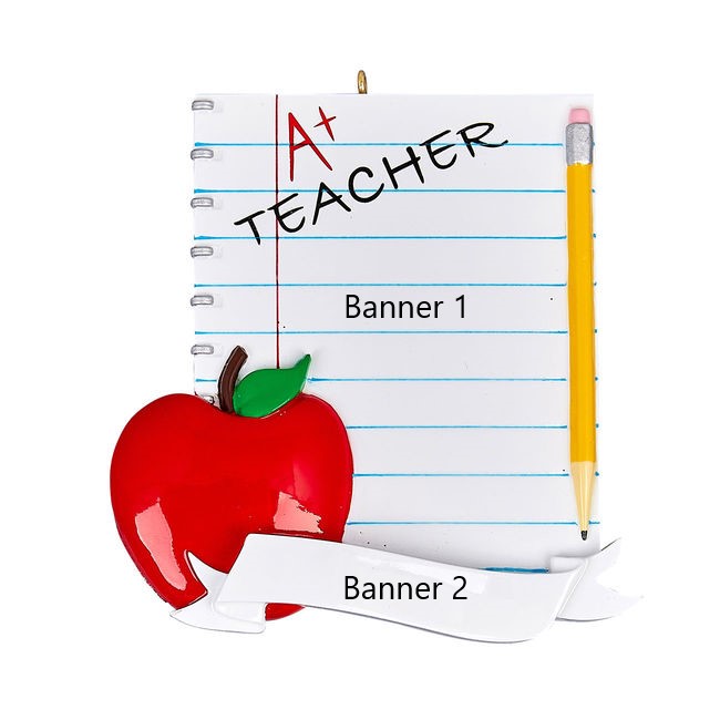 Teacher's Notebook personalised christmas ornament