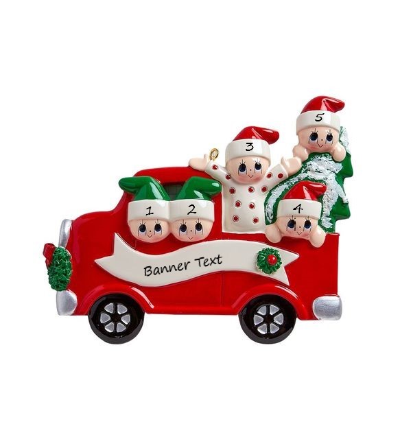 Tree Day Family -5 Personalised Christmas Ornament