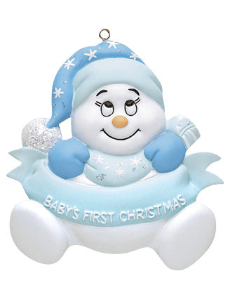 Snow Baby Boy 1st Christmas Personalised Christmas Ornament
