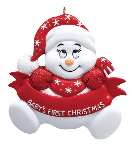 Snow Baby Red 1st Christmas Personalised Christmas Ornament