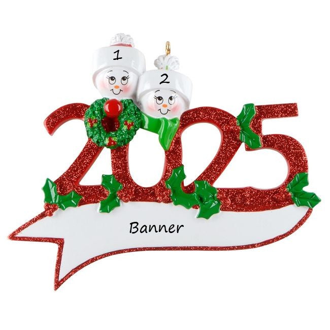 2025 Family 2 Personalised Christmas Ornament