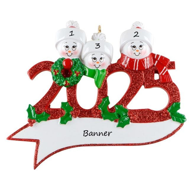 2025 Family 3 Personalised Christmas Ornament