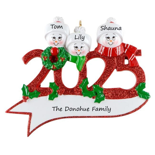 2025 Family 3 Personalised Christmas Ornament