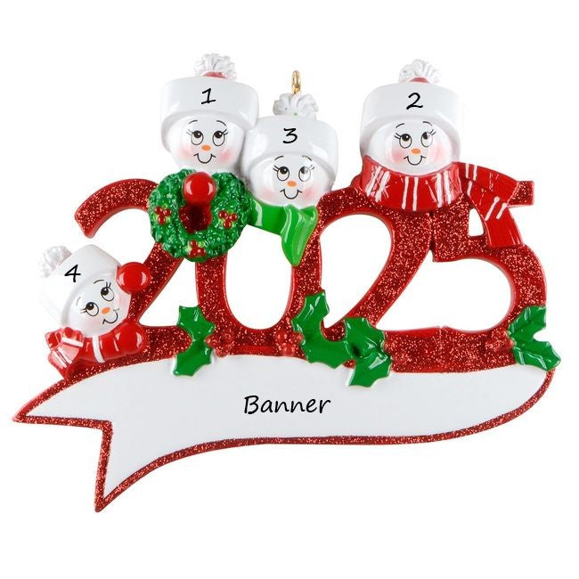 2025 Family 4 Personalised Christmas Ornament