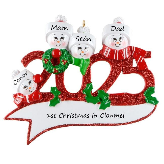 2025 Family 4 Personalised Christmas Ornament
