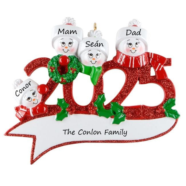 2025 Family 4 Personalised Christmas Ornament