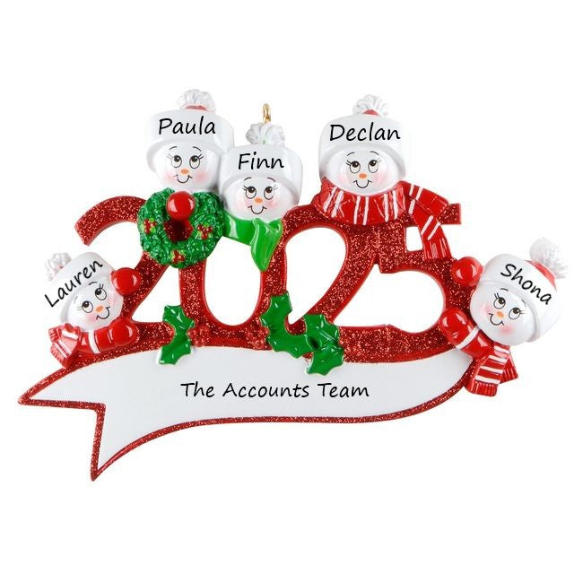 2025 Family 5 Personalised Christmas Ornament