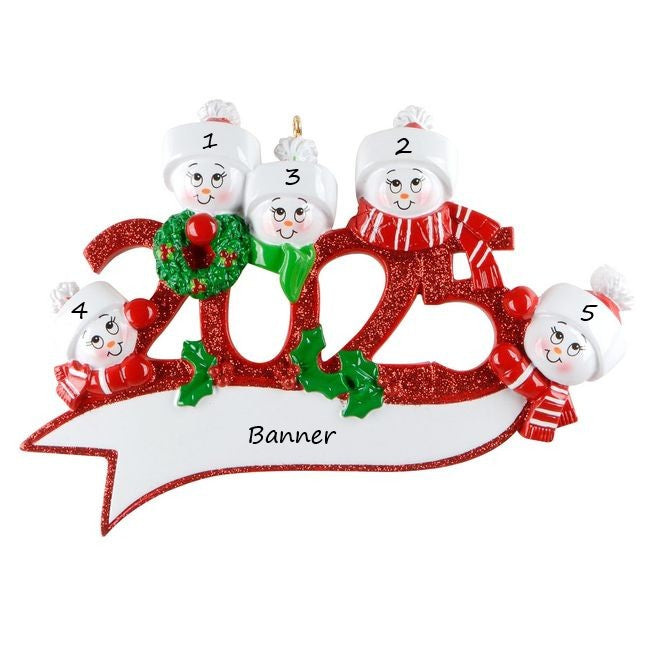 2025 Family 5 Personalised Christmas Ornament