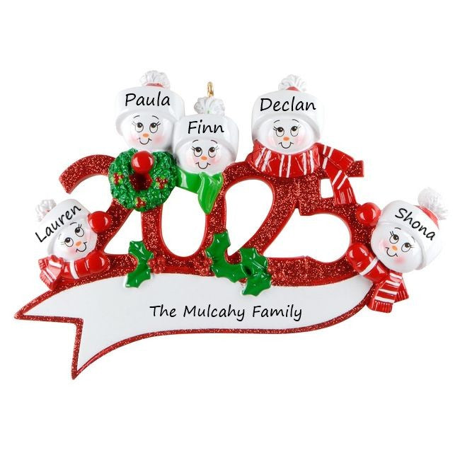 2025 Family 5 Personalised Christmas Ornament