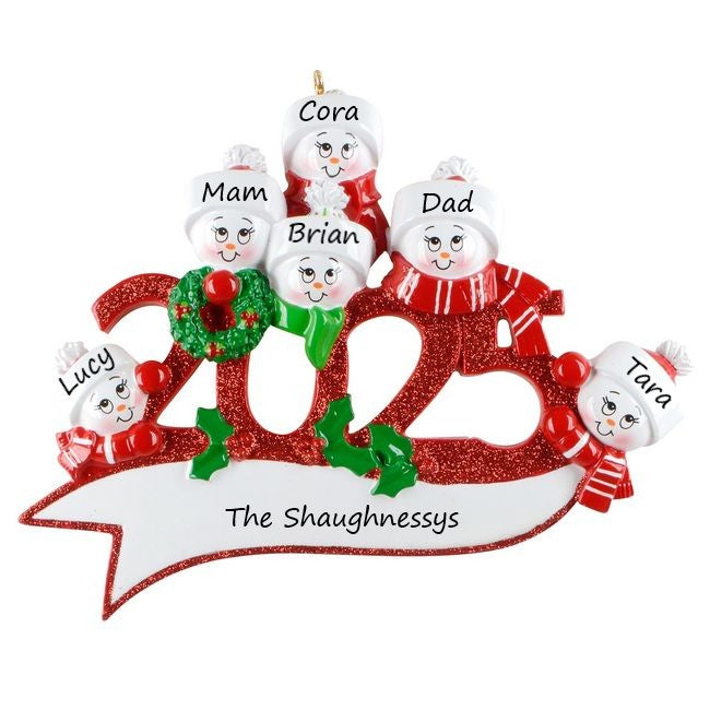 2025 Family 6 Personalised Christmas Ornament