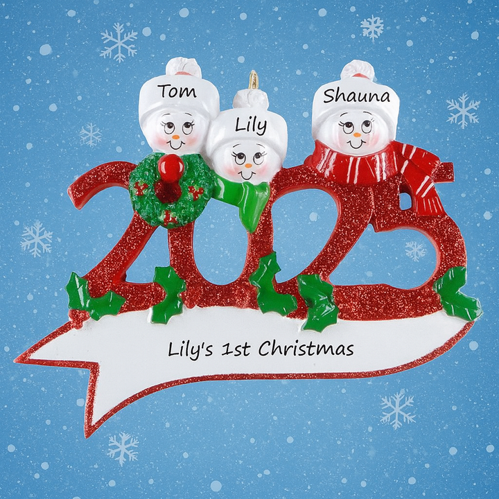 2025 Family 3 Personalised Christmas Ornament