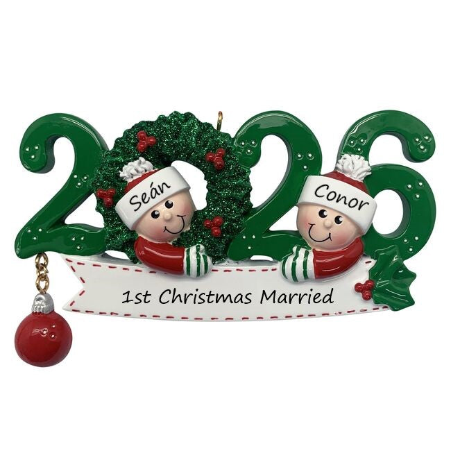 2026 Family 2 Personalised Christmas Ornament