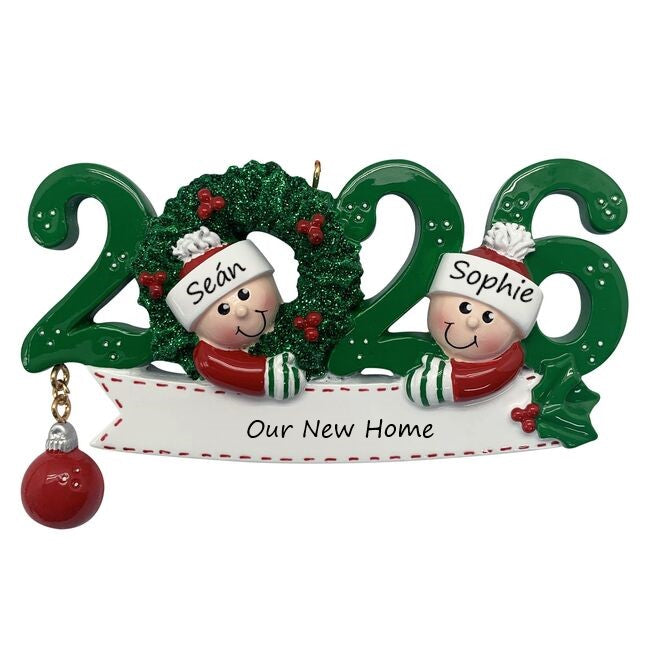 2026 Family 2 Personalised Christmas Ornament