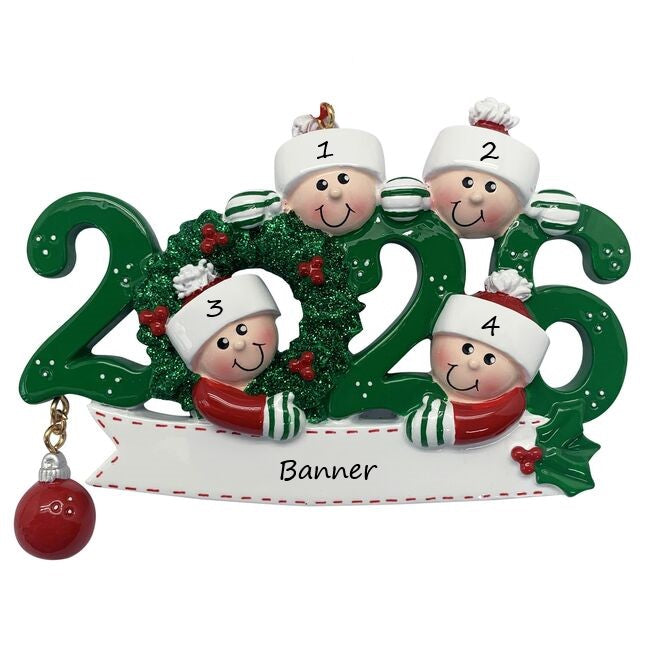 2025 Family 4 Personalised Christmas Ornament