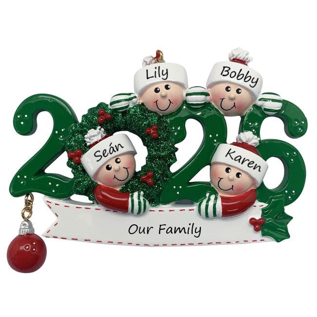 2025 Family 4 Personalised Christmas Ornament