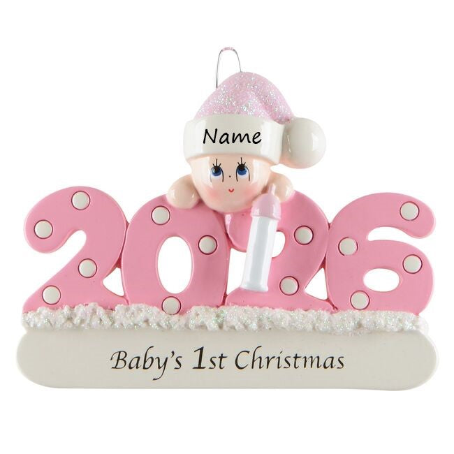 2026 Baby - Pink Personalised Christmas Ornament