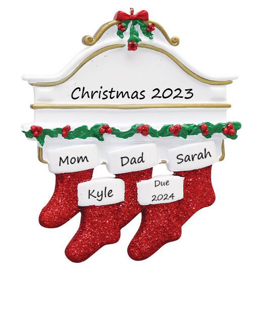 White Mantle 5 Personalised Christmas Ornament