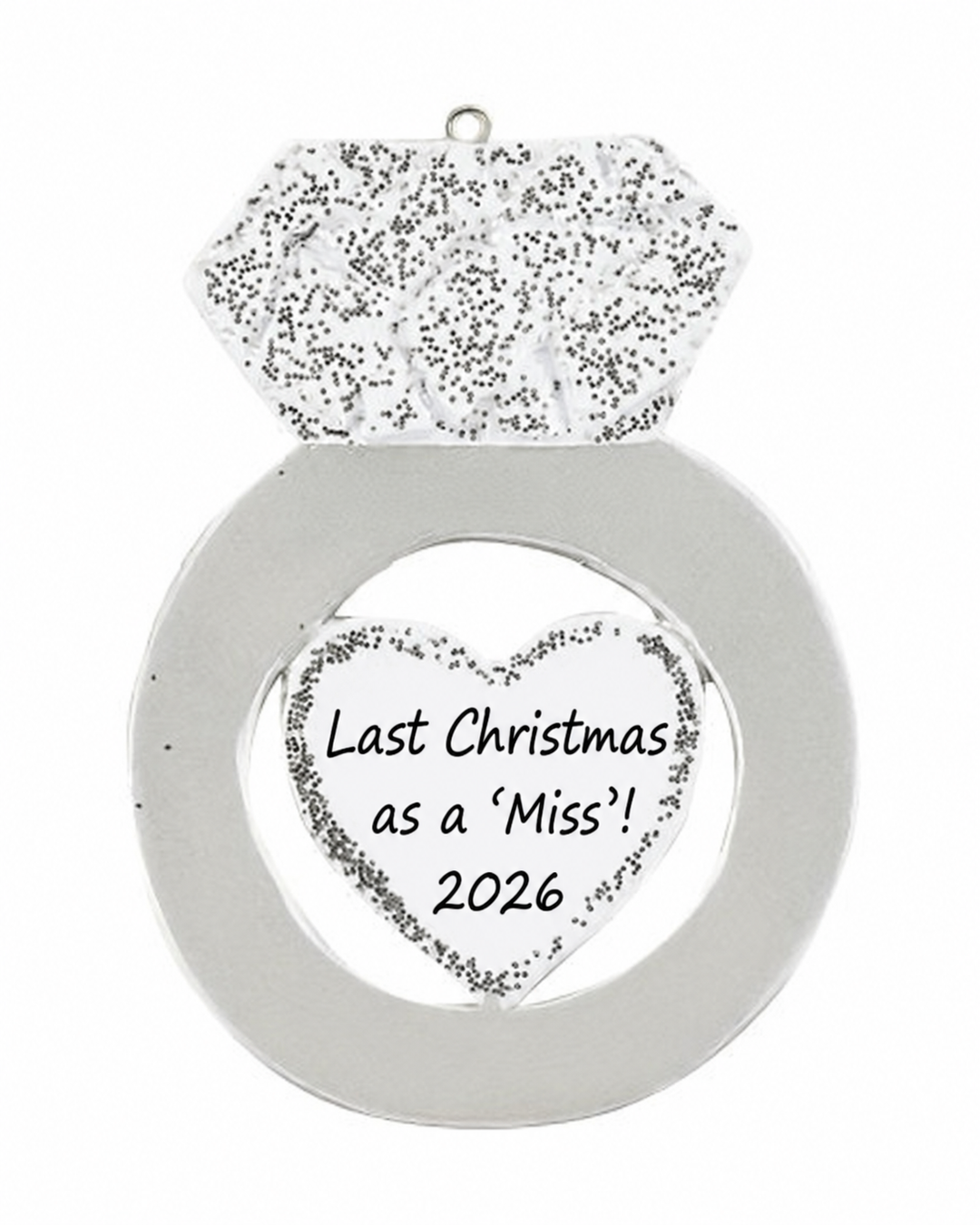 Engagement Ring Personalised Christmas Ornament