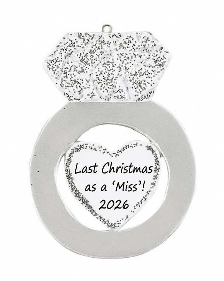 Engagement Ring Personalised Christmas Ornament