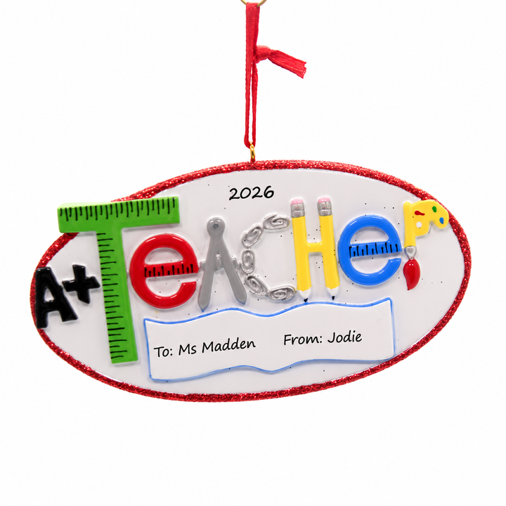 A+ Teacher Personalised Christmas Ornament