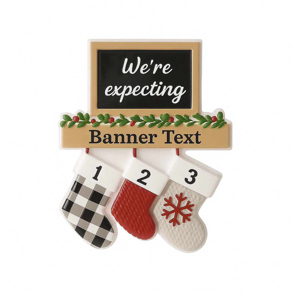 PX- Stockings - We’re Expecting personalised Christmas ornament