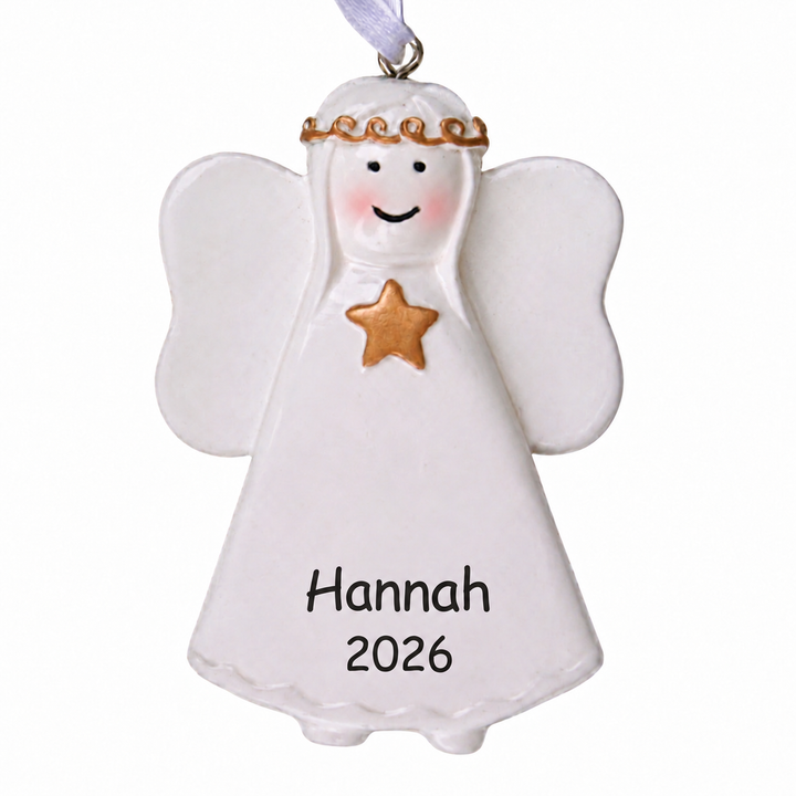 CR Gold Star Angel Personalised Christmas Ornament