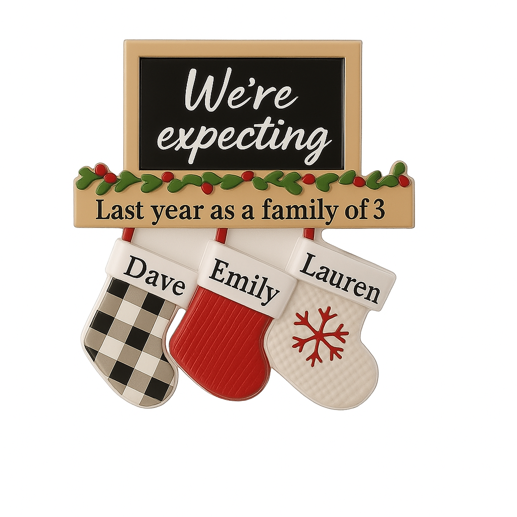 PX- Stockings - We’re Expecting personalised Christmas ornament