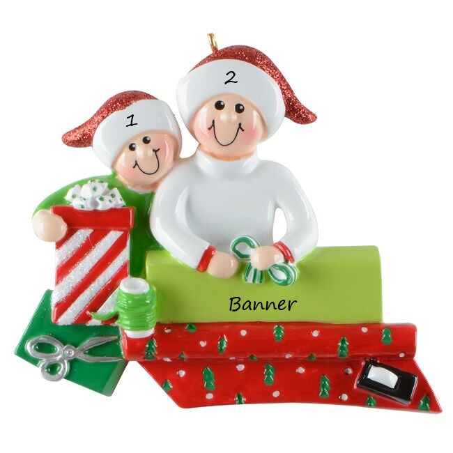 All Wrapped up Couple Personalised Christmas Ornament