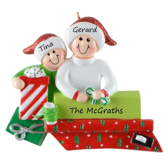 All Wrapped up Couple Personalised Christmas Ornament